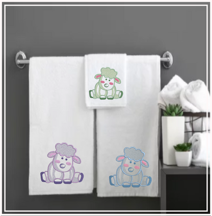 Little Lamb Machine Embroidery Design – Children’s Animal Pattern for Nursery & Baby Décor, 6 Sizes (0528)