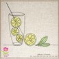 Lemonade Machine Embroidery Line Art Design – Summer Lemon Fruit Pattern, Refreshing Citrus Embroidery, Sour & Tart Design, 10 Sizes (0634)
