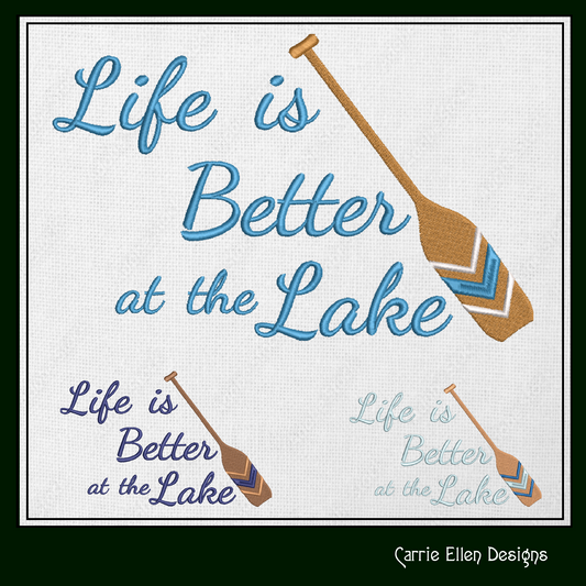 Life is Better at the Lake Machine Embroidery Design, Lake Vacation Décor, Beach House (1695)