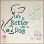 Life is Better with a Dog Machine Embroidery Design, Dog Embroidery Design, Embroidered Sayings Design, 6 Sizes (0388)