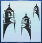 Lighthouse Machine Embroidery Design - Coastal Island Light House - Seaside Landscape Embroidery File, 8 Sizes (0644)