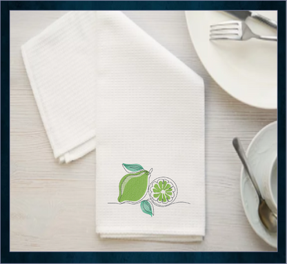 Fresh Limes Machine Embroidery Design | Summer Citrus Fruit Embroidery | Orchard Fruits Design | 8 Sizes (0974)