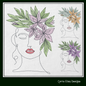 Woman Line Art Portrait Machine Embroidery Design | Lady with Flowers in Hair | Artistic Embroidery Pattern | 6 Sizes (1701)