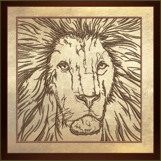 Lion Machine Embroidery Design, Animal Embroidery, Lion Line Art Embroidery Design, Wild Cat Embroidery Design, 4 Sizes (0412)