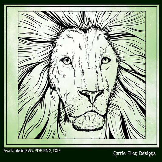 Lion Head SVG Vector Design, Safari Cat, Wildlife Cut File, Cricut (1587)