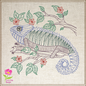 Lizard Mandala Machine Embroidery Design, Chameleon Wildlife Line Art Animal Design, 4 Sizes (0428)