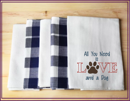 All You Need is Love and a Dog Machine Embroidery Design – Dog Quote Stitch File, Pet Lover Saying, 6 Sizes (0134)