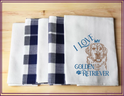 I Love My Golden Retriever Machine Embroidery Design – Pet Dog Pattern, Dog Lover, 8 Sizes (0514)