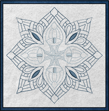 Mandala Machine Embroidery Design – Intricate Lace Floral Pattern, Spiritual Line Art Embroidery, 8 Sizes (0559)