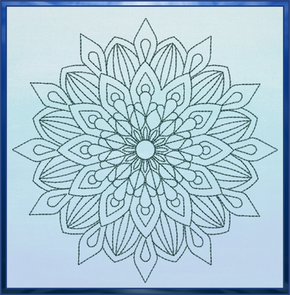 Mandala Machine Embroidery Design – Intricate Lace Floral Pattern, Spiritual Line Art Embroidery, 8 Sizes (0560)