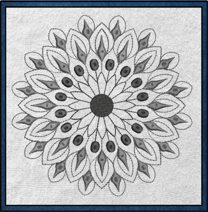 Mandala Machine Embroidery Design – Intricate Lace Floral Pattern, Spiritual Line Art Embroidery, 8 Sizes (0561)