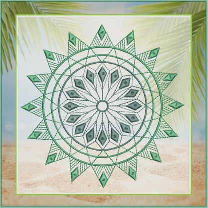 Mandala Machine Embroidery Design – Intricate Lace Floral Pattern, Spiritual Line Art Embroidery, 8 Sizes (0562)