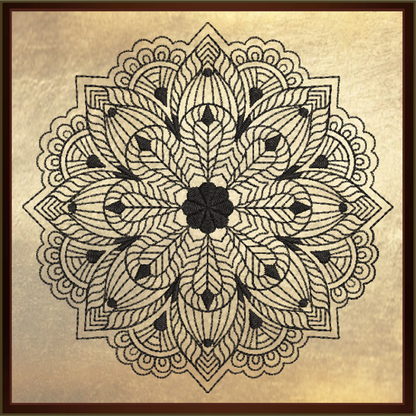 Mandala Machine Embroidery Design – Intricate Lace Floral Pattern, Spiritual Line Art Embroidery, 8 Sizes (0563)
