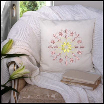 Mandala Machine Embroidery Design – Intricate Lace Floral Pattern, Spiritual Line Art Embroidery, 8 Sizes (0565)