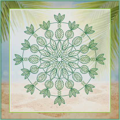Mandala Machine Embroidery Design – Intricate Lace Floral Pattern, Spiritual Line Art Embroidery, 6 Sizes (0669)
