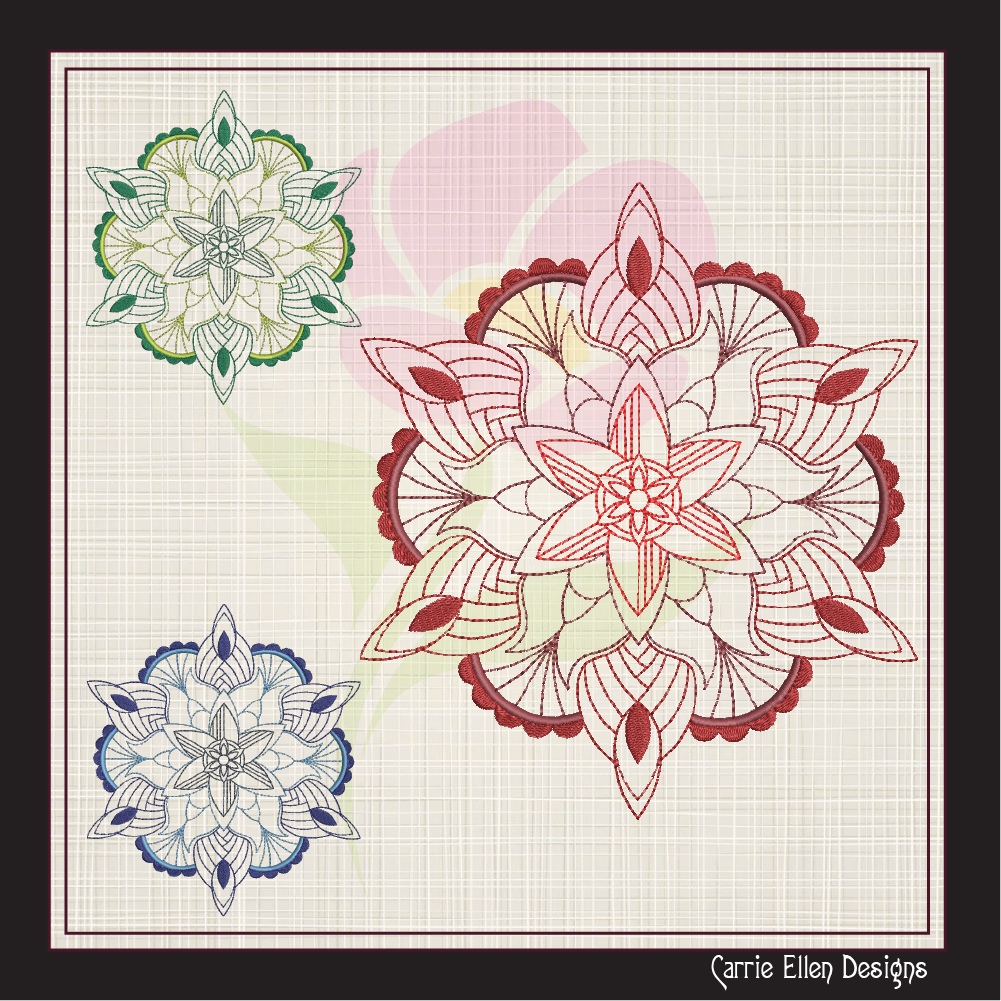 Mandala Embroidery Design | Lace Mandala Machine Embroidery Design | Design Element (0685)