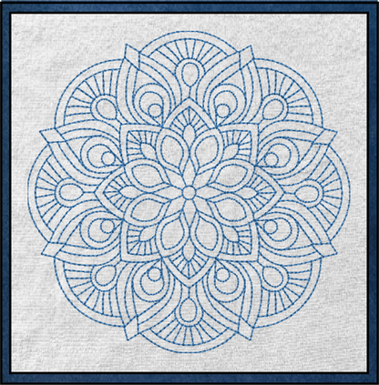 Mandala Machine Embroidery Design – Intricate Lace Floral Pattern, Spiritual Line Art Embroidery, 8 Sizes (0557)