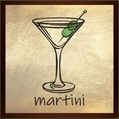 Martini Machine Embroidery Design | Cocktail Glass with Olives | Drink Embroidery Pattern | Bar Decor | 10 Sizes (0874)
