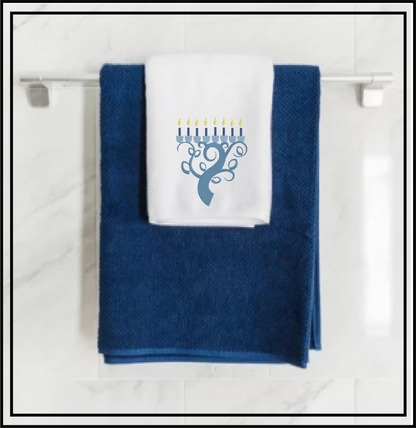 Chanukah Menorah Machine Embroidery Design – Star of David and Candle Embroidery – Jewish Holiday Design – 10 Sizes (0157)