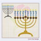 Menorah Machine Embroidery Design | Golden Menorah with Hanukkah Candles | Jewish Holiday Embroidery Pattern | 8 Sizes (0857)