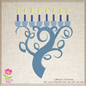 Chanukah Menorah Machine Embroidery Design – Star of David and Candle Embroidery – Jewish Holiday Design – 10 Sizes (0157)