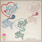 Mermaid Machine Embroidery Design, Mermaid in Love, Sea Life Marine Machine Embroidery Design, Coastal Beach, 6 Sizes (0268)