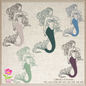 Mermaid Machine Embroidery Design, Sea Life Marine Machine Embroidery Design, Coastal Beach Fantasy, 6 Sizes (0267)