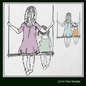 Mom and Daughter Machine Embroidery Design | Mother's Day Sketch Design | Woman and Girl on Swing | 6 Sizes (1374)