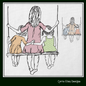 Mom and Daughters Machine Embroidery Design | Mother's Day Sketch Design | Woman and Girls on Swing | 6 Sizes (1371)