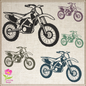 Motorcycle Machine Embroidery Design – Dirt Bike Embroidery Pattern, Motorbike Rider Machine Embroidery, 4 Sizes (0508)