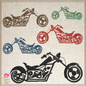Motorcycle Machine Embroidery Design – Chopper Embroidery Pattern, Motorbike Rider Machine Embroidery, 4 Sizes (0509)