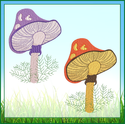 Mushroom Embroidery Design. Mushroom Machine Embroidery Pattern, Wild Mushroom Embroidery, 10 Sizes (0247)