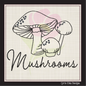 Mushroom Machine Embroidery Design File | Wild Mushroom Outline Pattern | Mushroom Garden Line Art | 8 Sizes (0953)