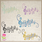 Music Note Machine Embroidery Design – Treble Clef & Musical Chord Pattern, 10 Sizes(0503)