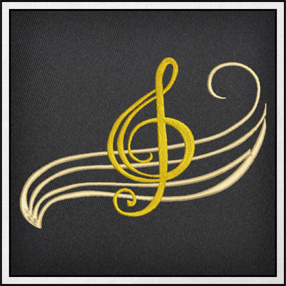 Musical Chord Machine Embroidery Design – Music Note Embroidery – Treble Clef Embroidery – Song Embroidery – 8 Sizes (0397)