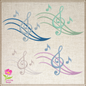 Chord Machine Embroidery Design – Treble Clef, Musical Notes, Song Embroidery – 8 Sizes (0399)