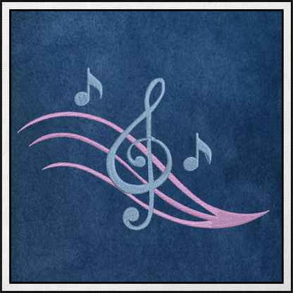 Chord Machine Embroidery Design – Treble Clef, Musical Notes, Song Embroidery – 8 Sizes (0399)