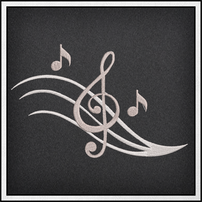 Chord Machine Embroidery Design – Treble Clef, Musical Notes, Song Embroidery – 8 Sizes (0399)