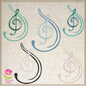 Music Note Embroidery – Musical Chord, Treble Clef, Song Embroidery Design – 6 Sizes (0400)