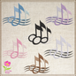 Music Notes Machine Embroidery Design – Treble Clef, Notes, and Musical Symbols – 8 Sizes (0402)