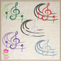 Music Notes Machine Embroidery Design – Treble Clef, Notes, and Musical Symbols – 8 Sizes (0403)