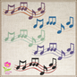Music Notes Machine Embroidery Design – Treble Clef, Notes, and Musical Symbols – 8 Sizes (0404)