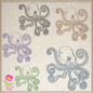 Octopus Machine Embroidery Design – Coastal Marine Animal Pattern, Sea Life Embroidery File, 4 Sizes (0466)