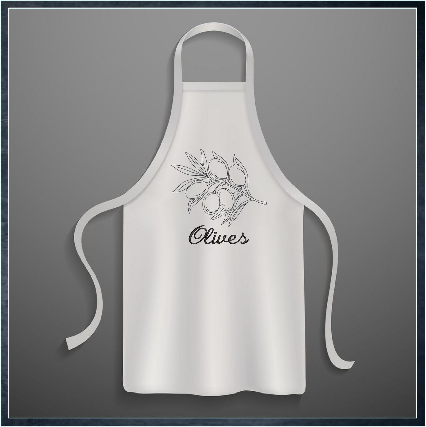 Olives Machine Embroidery Design | Olive Branch Outline Sketch | Orchard Fruits Embroidery | 8 Sizes (0984)