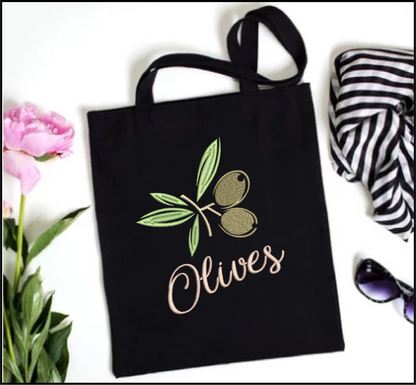 Olives Machine Embroidery Design | Olive Branch Orchard Fruits Design | Botanical Embroidery Pattern | 8 Sizes (0985)