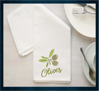 Olives Machine Embroidery Design | Olive Branch Orchard Fruits Design | Botanical Embroidery Pattern | 8 Sizes (0985)