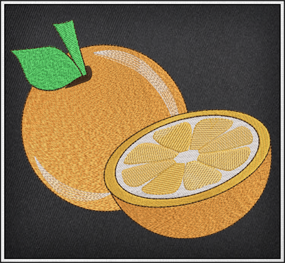 Oranges Machine Embroidery Design | Summer Citrus Fruit Line Art | Fruit and Vegetables Embroidery Pattern | 6 Sizes (0955)