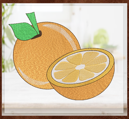 Oranges Machine Embroidery Design | Summer Citrus Fruit Line Art | Fruit and Vegetables Embroidery Pattern | 6 Sizes (0955)