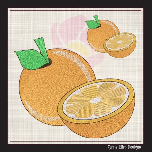 Oranges Machine Embroidery Design | Summer Citrus Fruit Line Art | Fruit and Vegetables Embroidery Pattern | 6 Sizes (0955)
