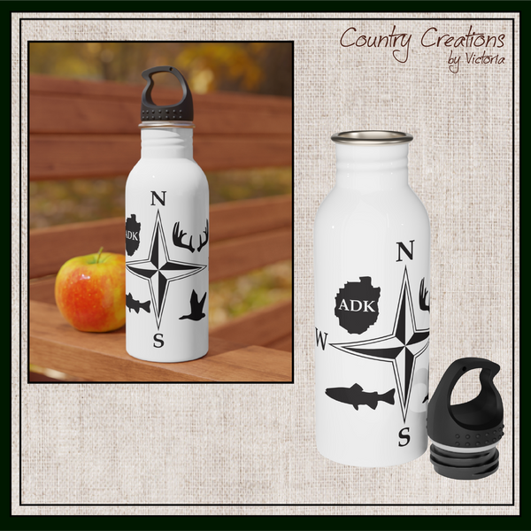 Adirondack Adventurers Compass 20 oz. Stainless Steel Water Bottle – ADK Adventure-Ready Hydration (P6029)